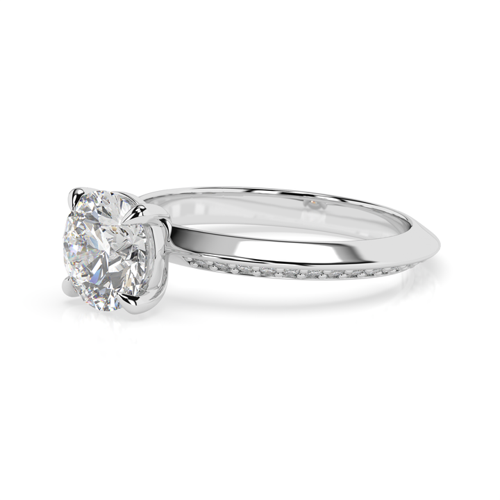 Knife Edge Round Engagement Ring