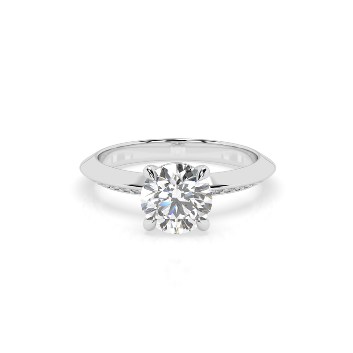 Knife Edge Round Engagement Ring