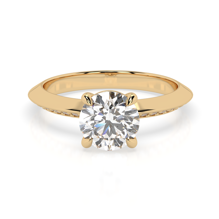 Knife Edge Round Engagement Ring