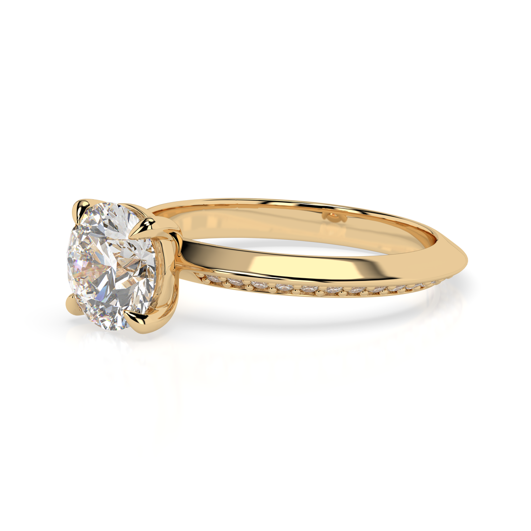 Knife Edge Round Engagement Ring