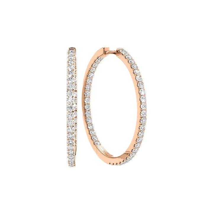 Inside Out Pave Hoops Earrings