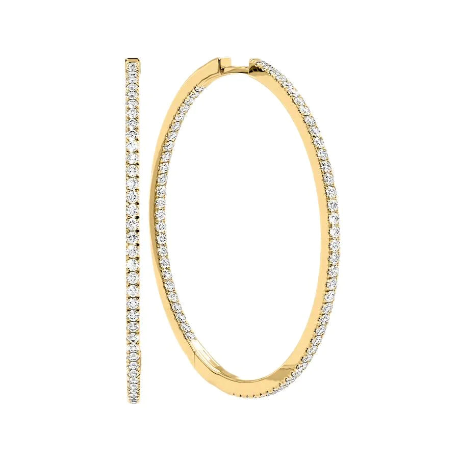 Inside Out Pave Hoops Earrings