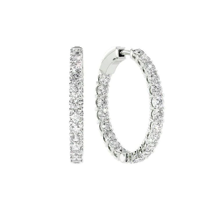 Eternity Pave Hoops Earrings