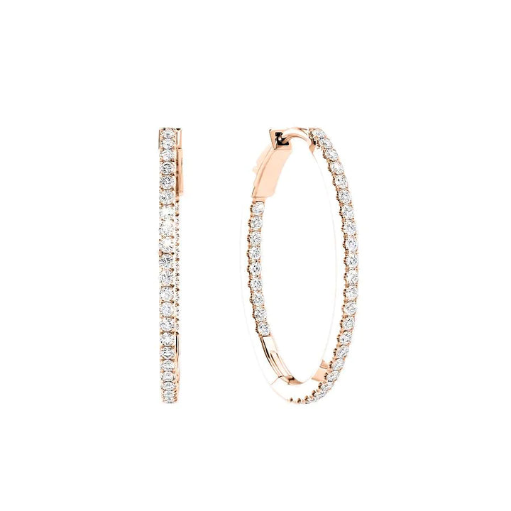 Diamond Hoop Oval Earrings