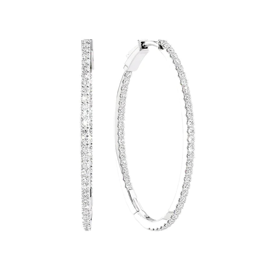 Diamond Hoop Oval Earrings