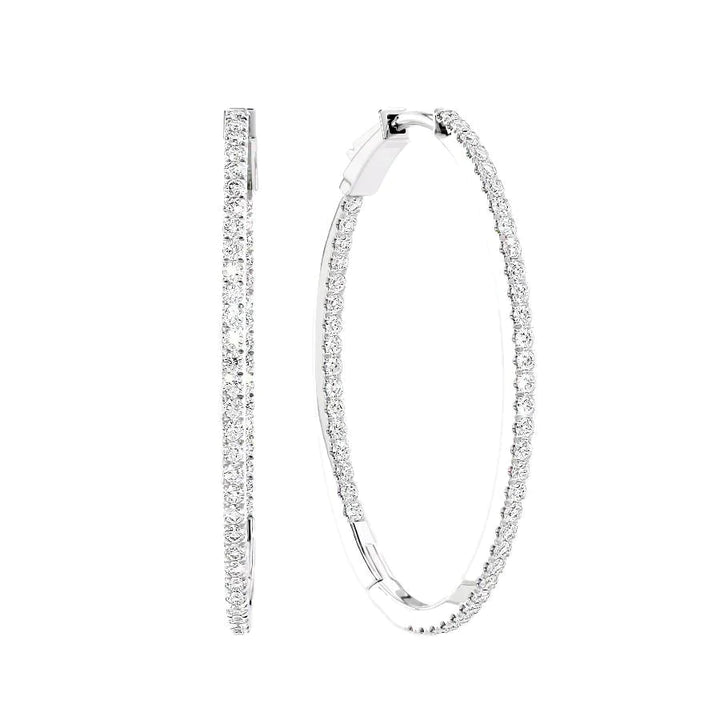 Diamond Hoop Oval Earrings