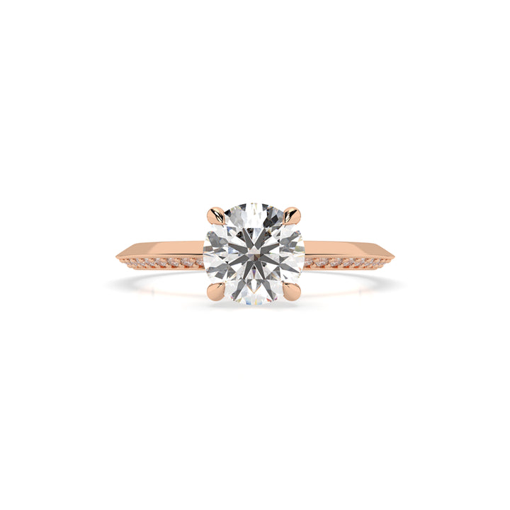 Knife Edge Round Engagement Ring