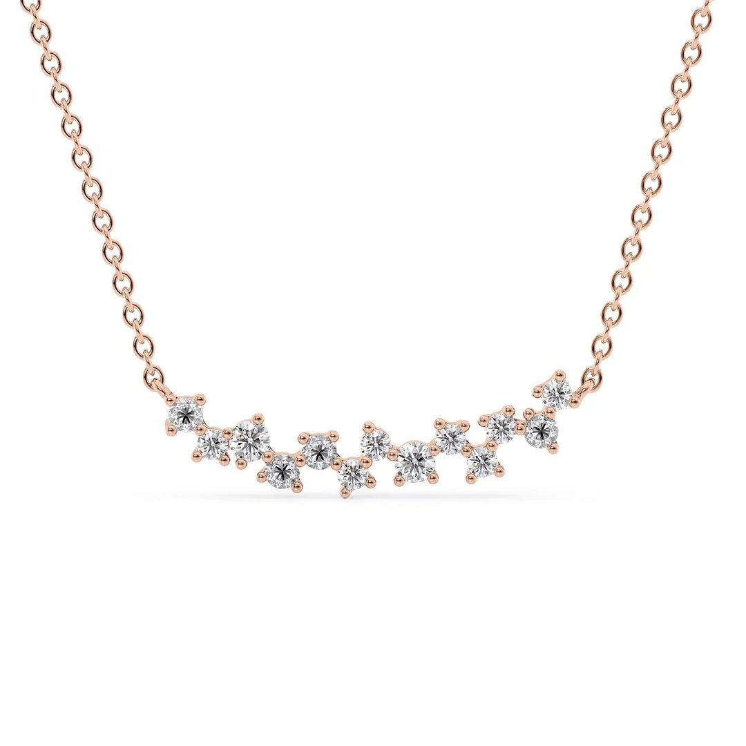 Petite Curved Cluster Necklace