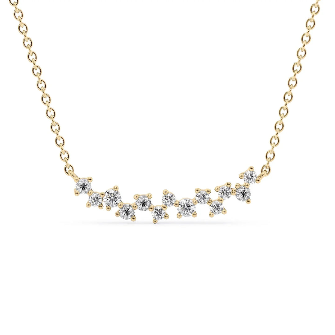 Petite Curved Cluster Necklace