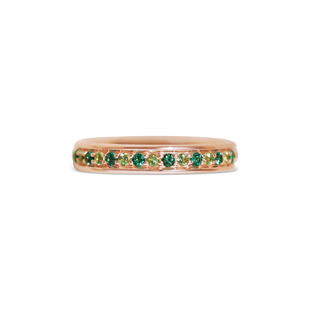 Coloured gemstones encircling band 