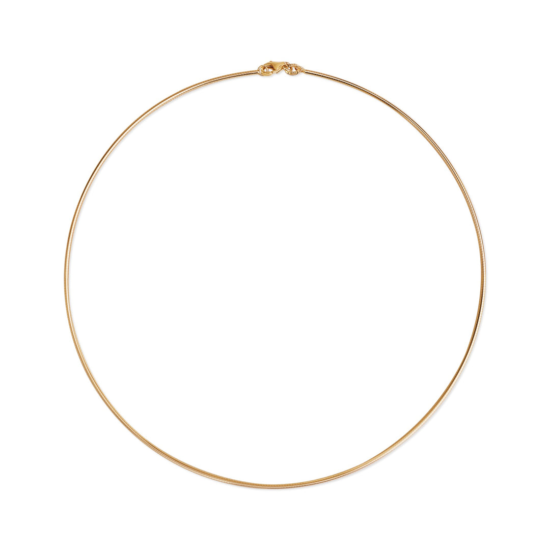 18K yellow gold Bleu Omega Chain necklace with smooth structured finish.