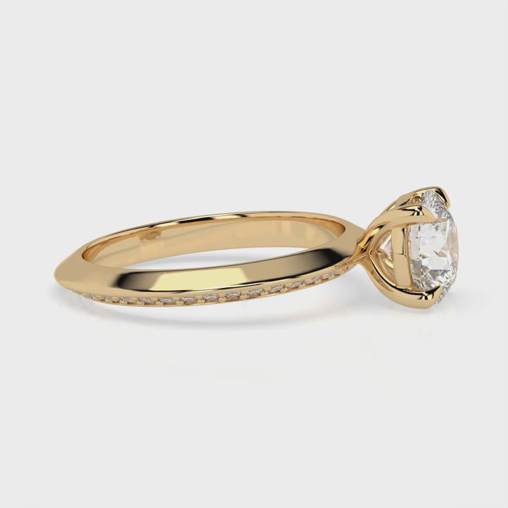 Knife Edge Round Engagement Ring